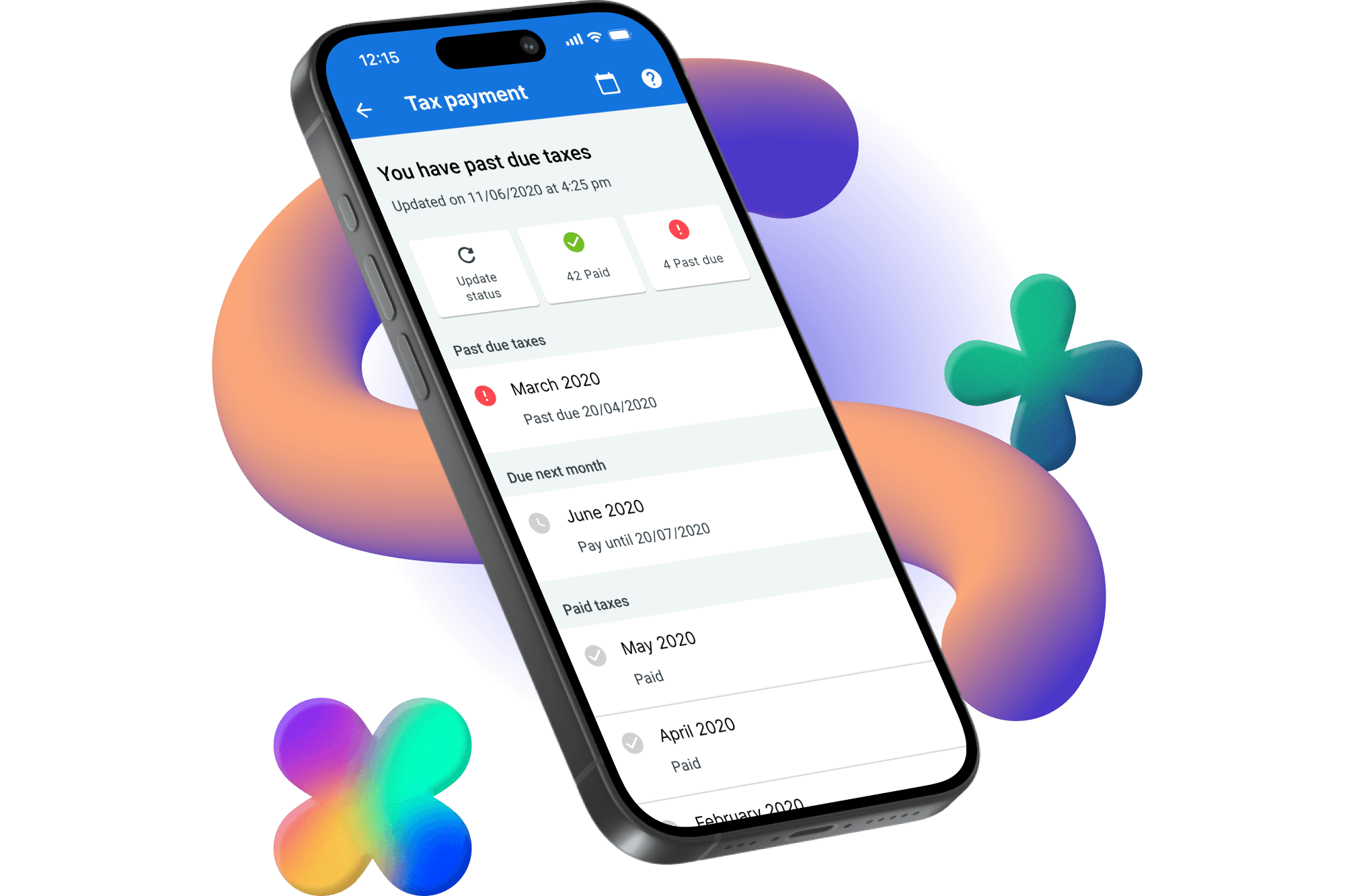Neon Tax app mockup